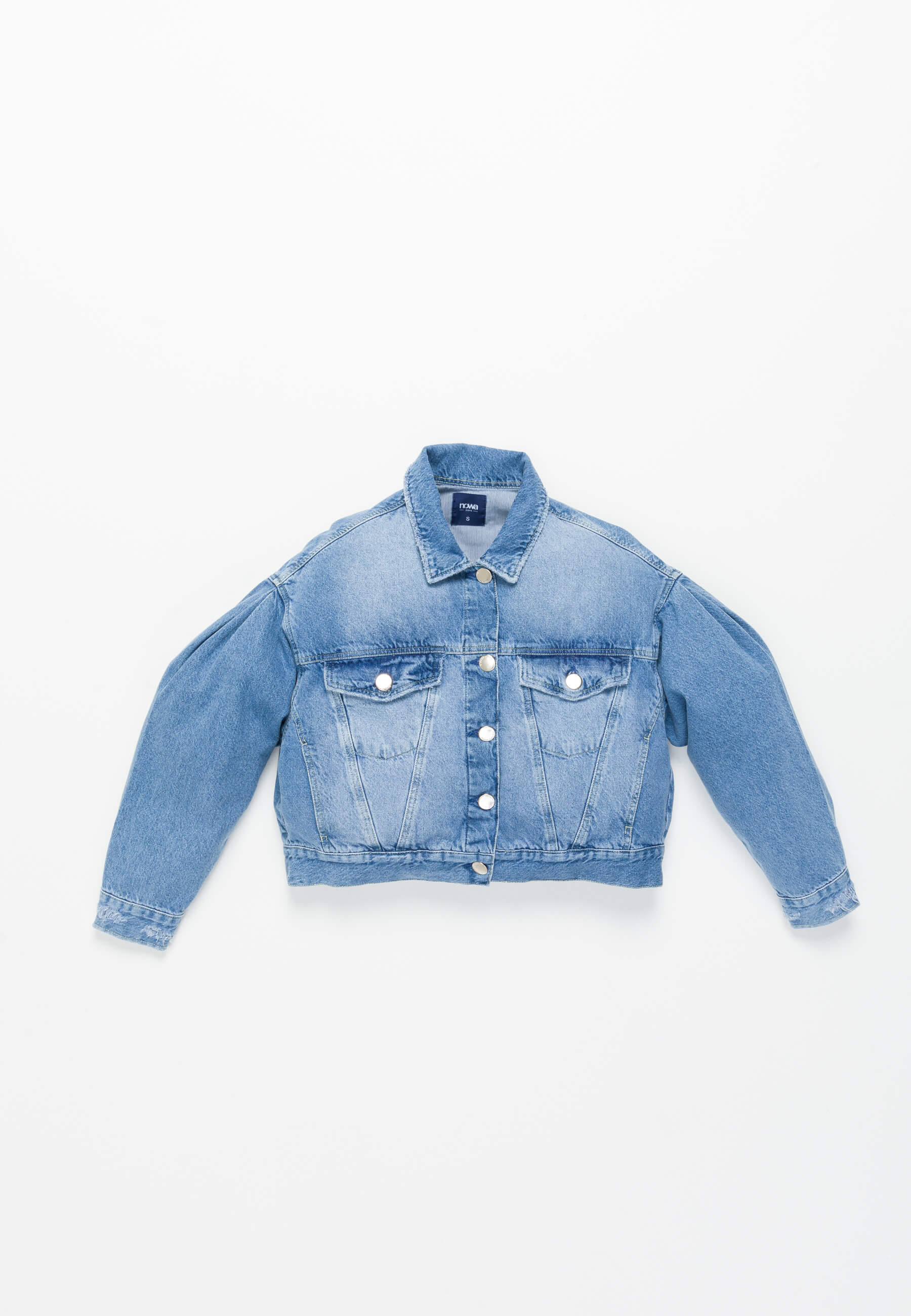 Oversized frayed-edge denim jacket - Denim blue - Kids | H&M IN